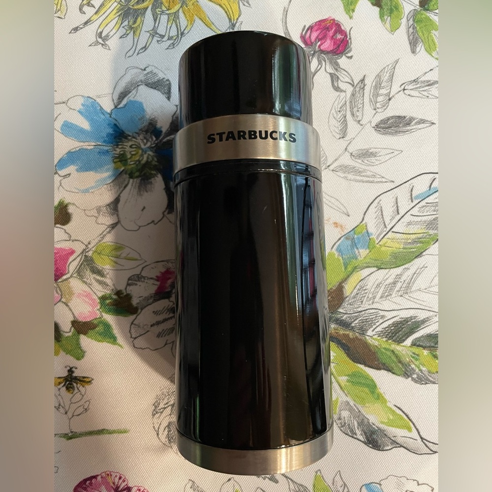 NWT..2006 Starbucks Black and Silver Thermos.